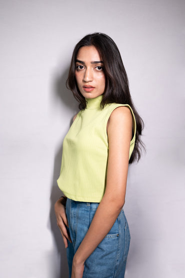 High Neck Crop Top - AZZLIAS WARDROBE