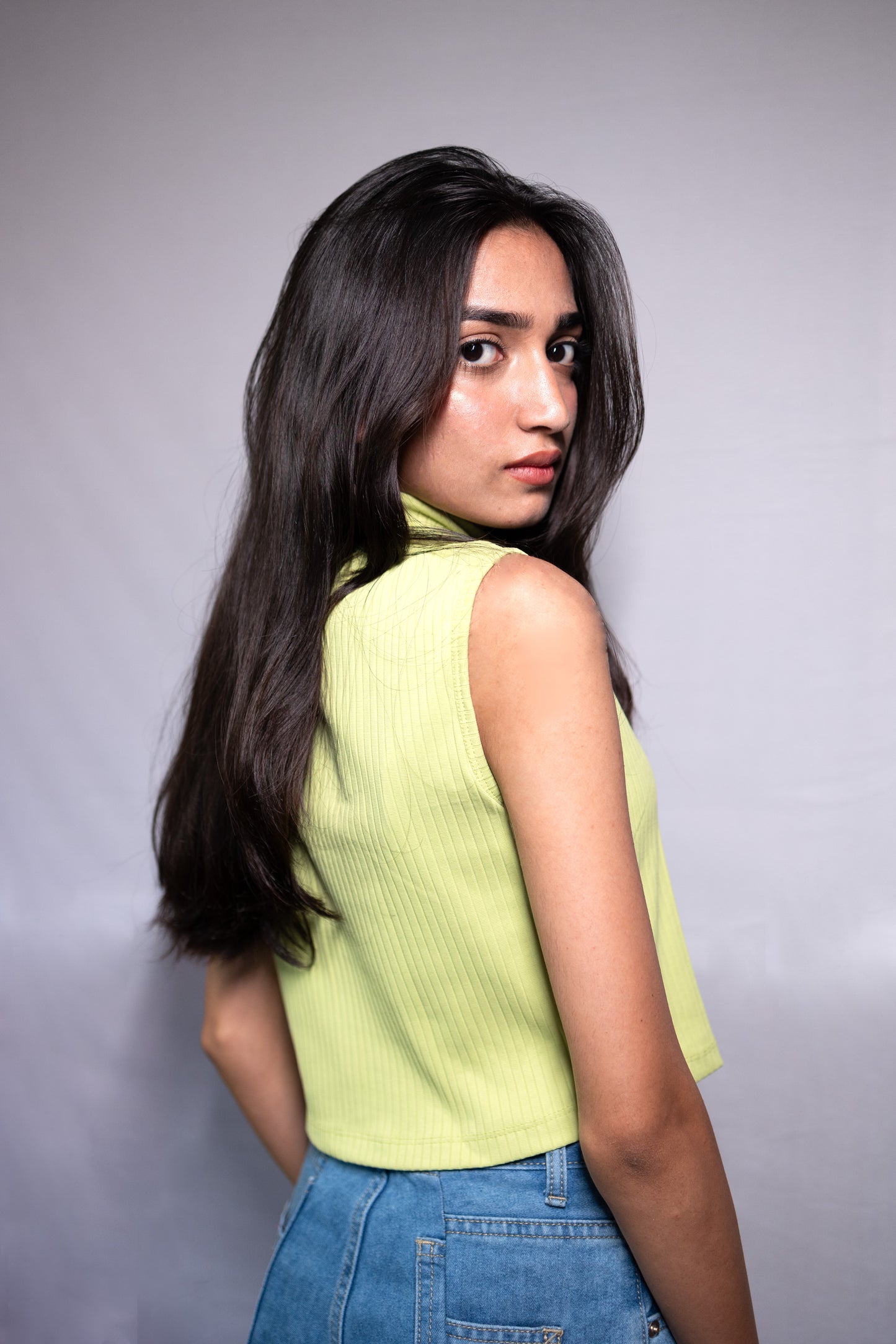 High Neck Crop Top - AZZLIAS WARDROBE