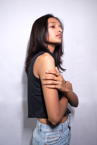 High Neck Crop Top - AZZLIAS WARDROBE