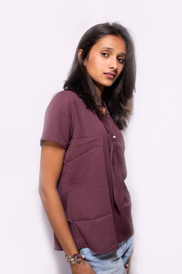 Trendy Necktie Top - AZZLIAS WARDROBE