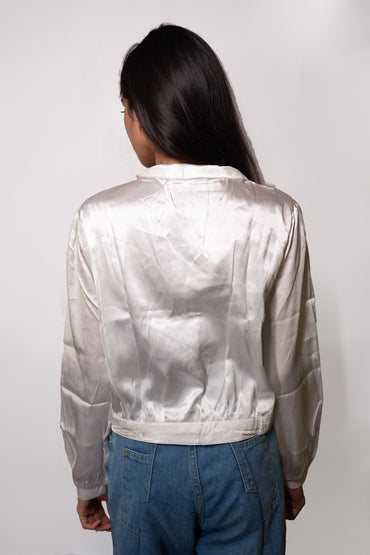 Puff Sleeve Satin Top - AZZLIAS WARDROBE