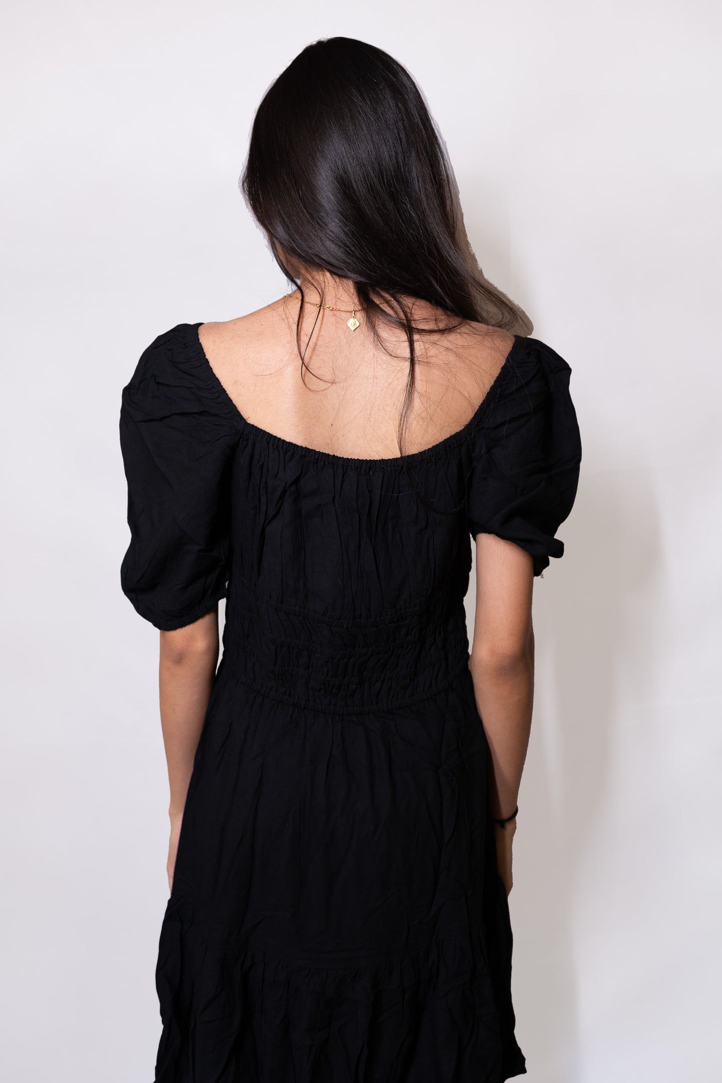 Puff Sleeve Cocktail Black Dress - AZZLIAS WARDROBE