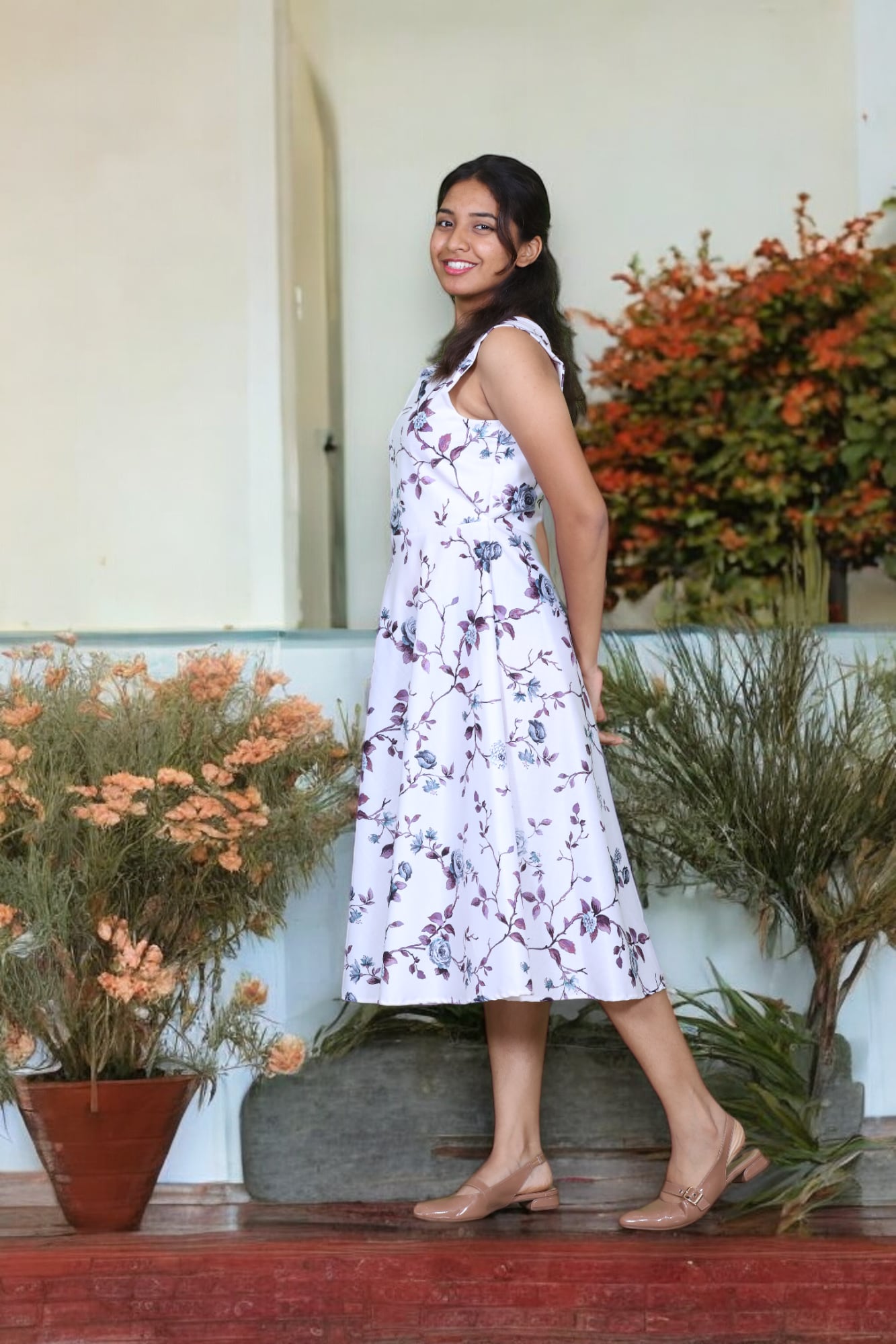 White Floral Dress - AZZLIAS WARDROBE