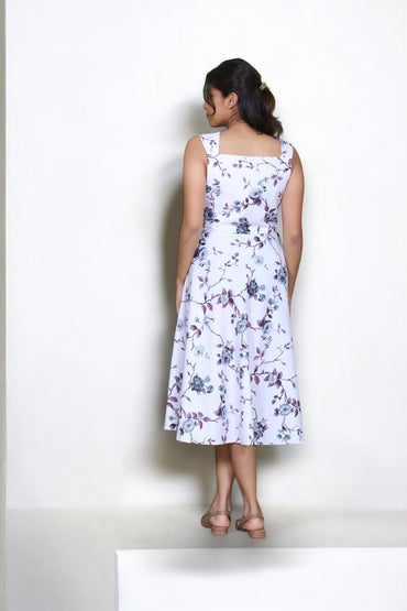 White Floral Dress - AZZLIAS WARDROBE