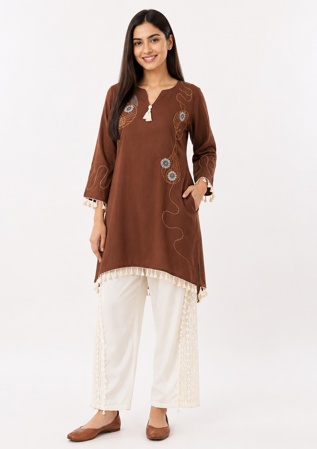Crochet Brown Cord Set