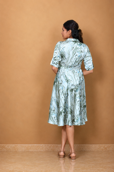 Marble Print Satin Dress