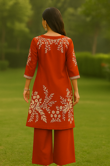 Rayon Handwork Printed Kurta Set - AZZLIAS WARDROBE