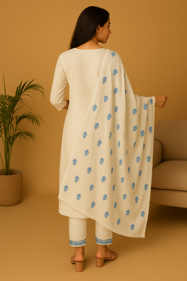 Embroidered Cotton Dress Set - AZZLIAS WARDROBE