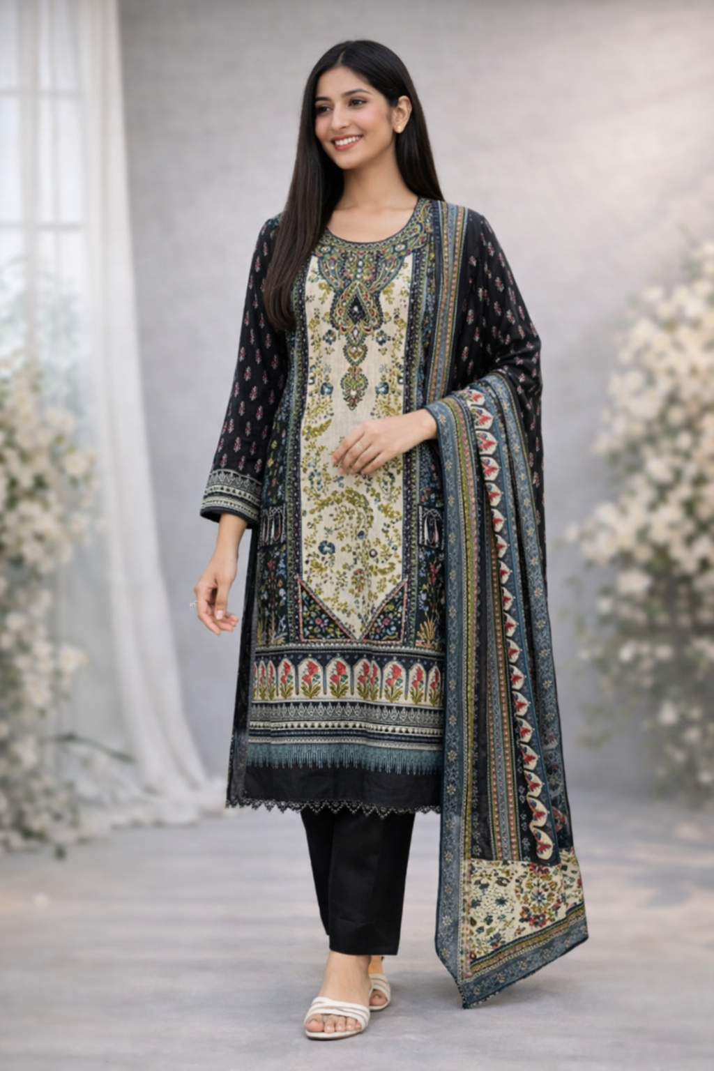 Floral Cotton Suit - AZZLIAS WARDROBE