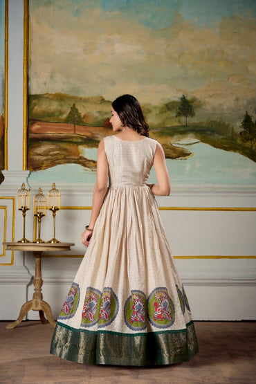 Kalamkari Print Gown - AZZLIAS WARDROBE