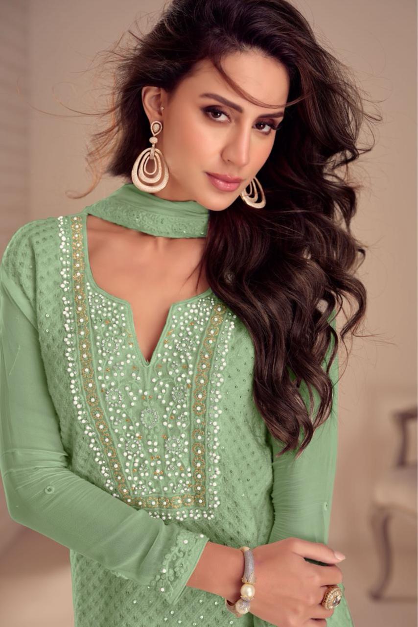 Teal Green Ethnic Set - AZZLIAS WARDROBE