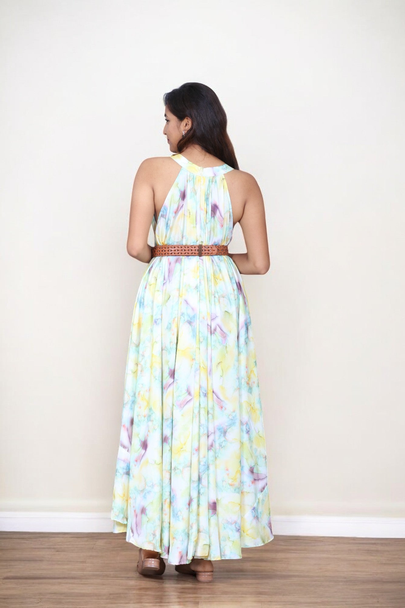 Halter Neck Maxi Dress - AZZLIAS WARDROBE