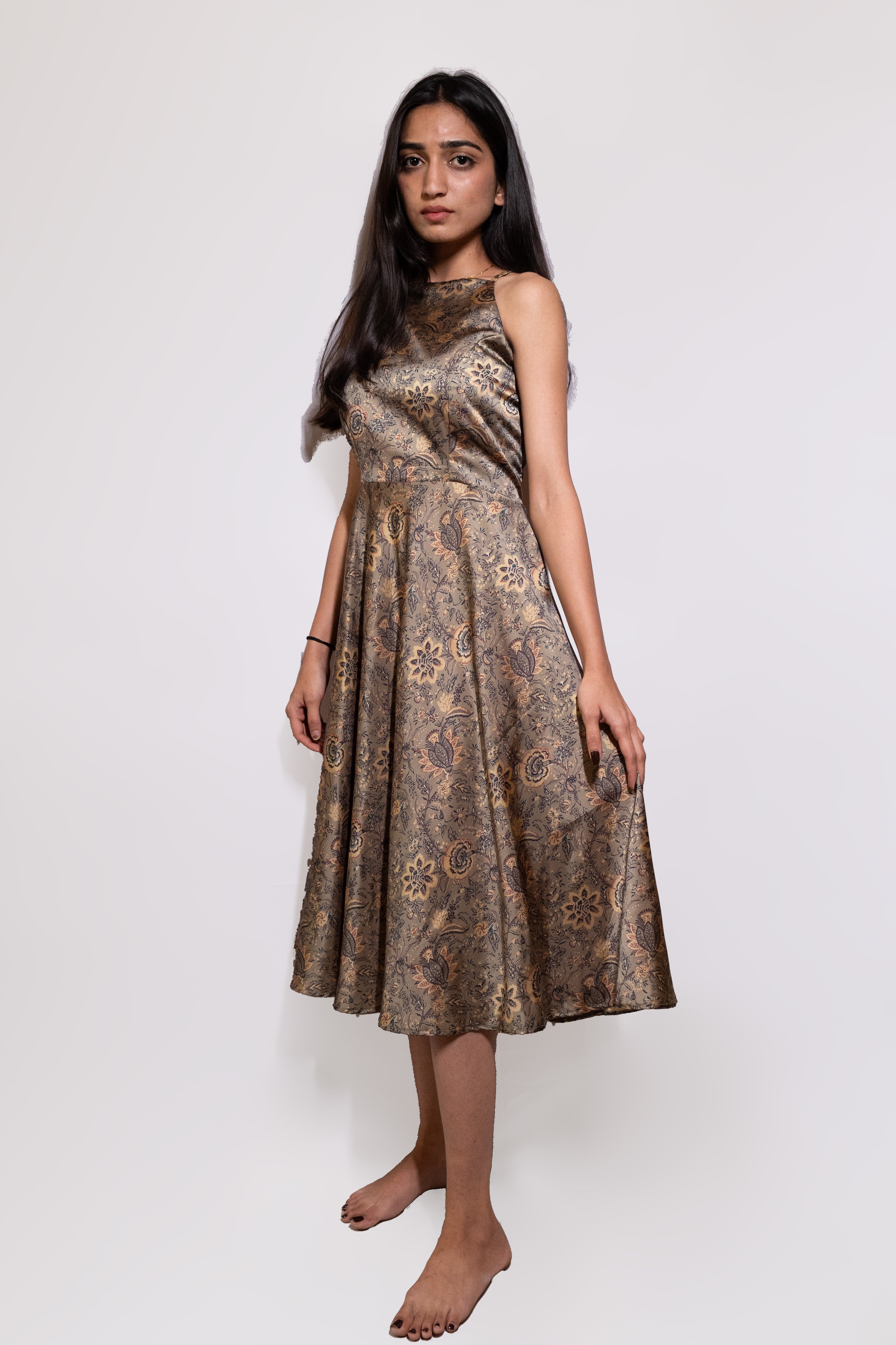 Halter Neck Party Wear Dress - AZZLIAS WARDROBE