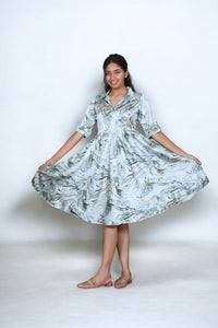 Marble Print Satin Dress - AZZLIAS WARDROBE