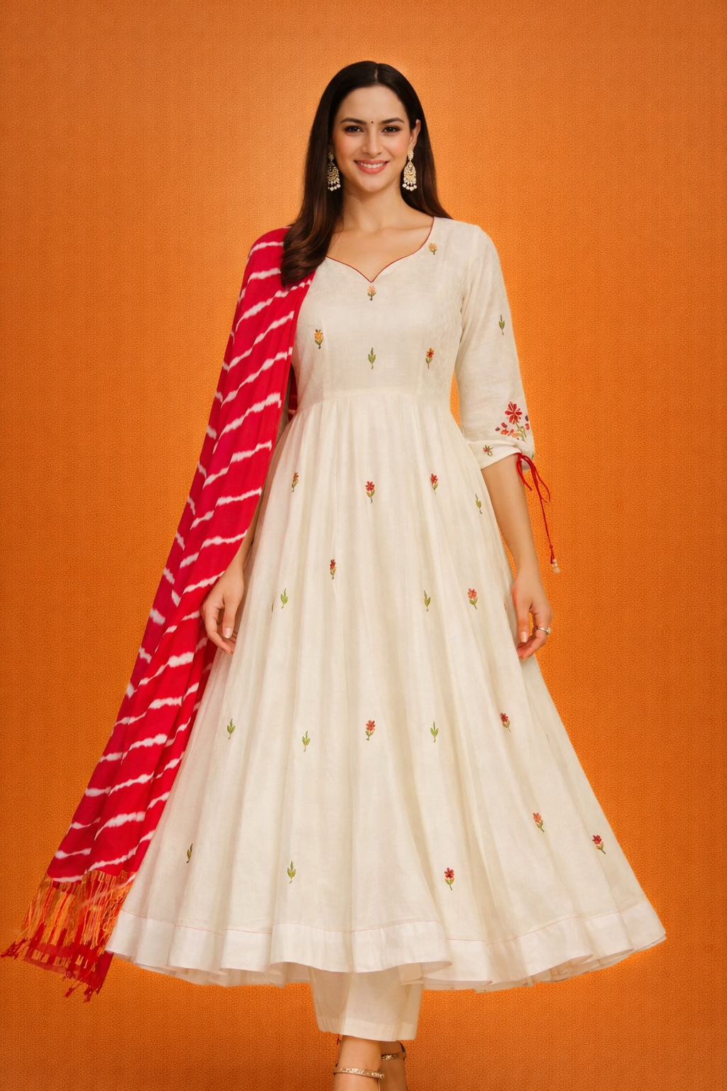 Anarkali Set with Lehriya Dupatta - AZZLIAS WARDROBE