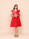 Red 3 Layered Dress