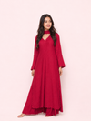 Red Chikankari Ethnic Set