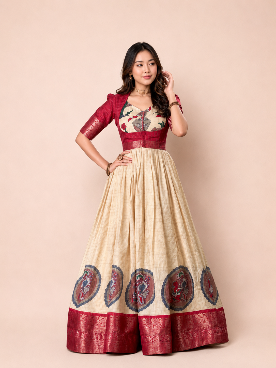 Kalamkari Print Gown