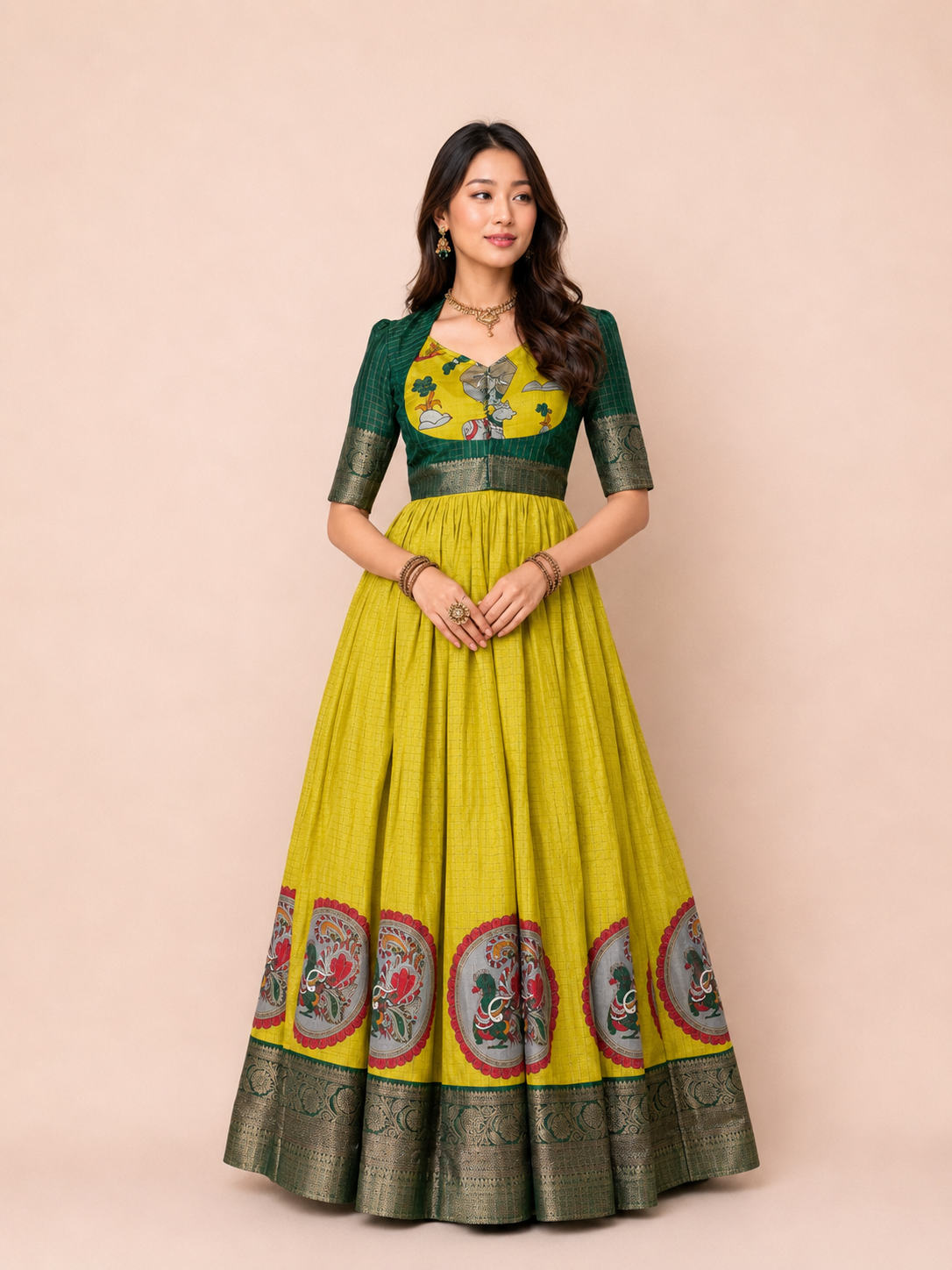 Kalamkari Print Gown