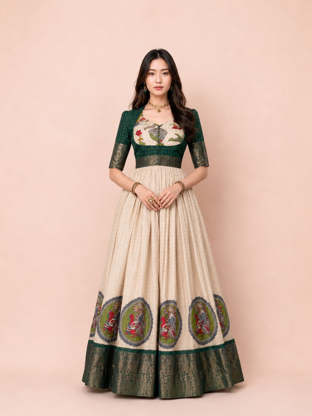 Kalamkari Print Gown