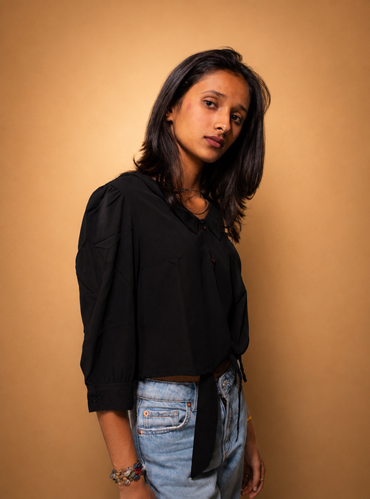 Black Crop Top Shirt