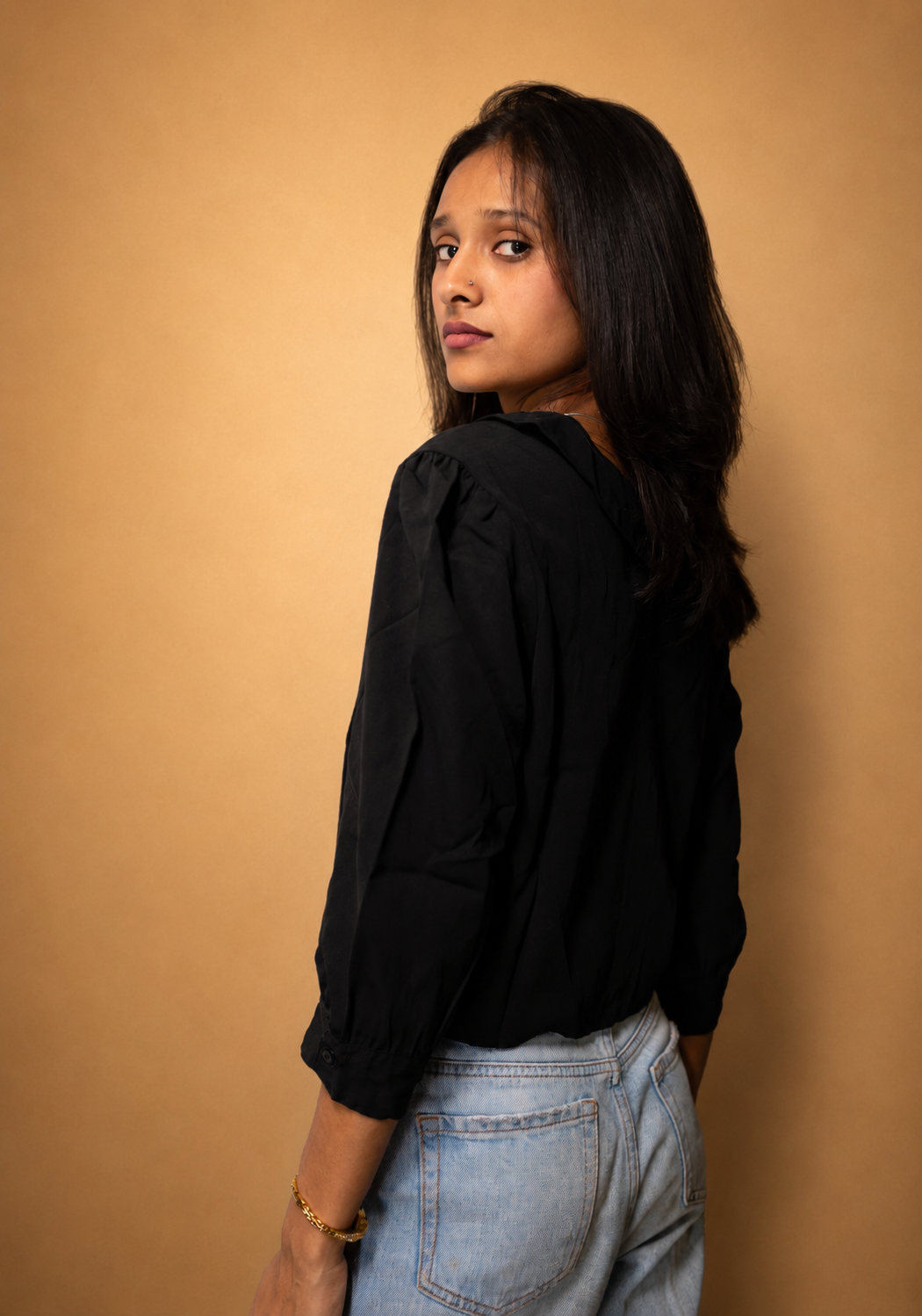 Black Crop Top Shirt
