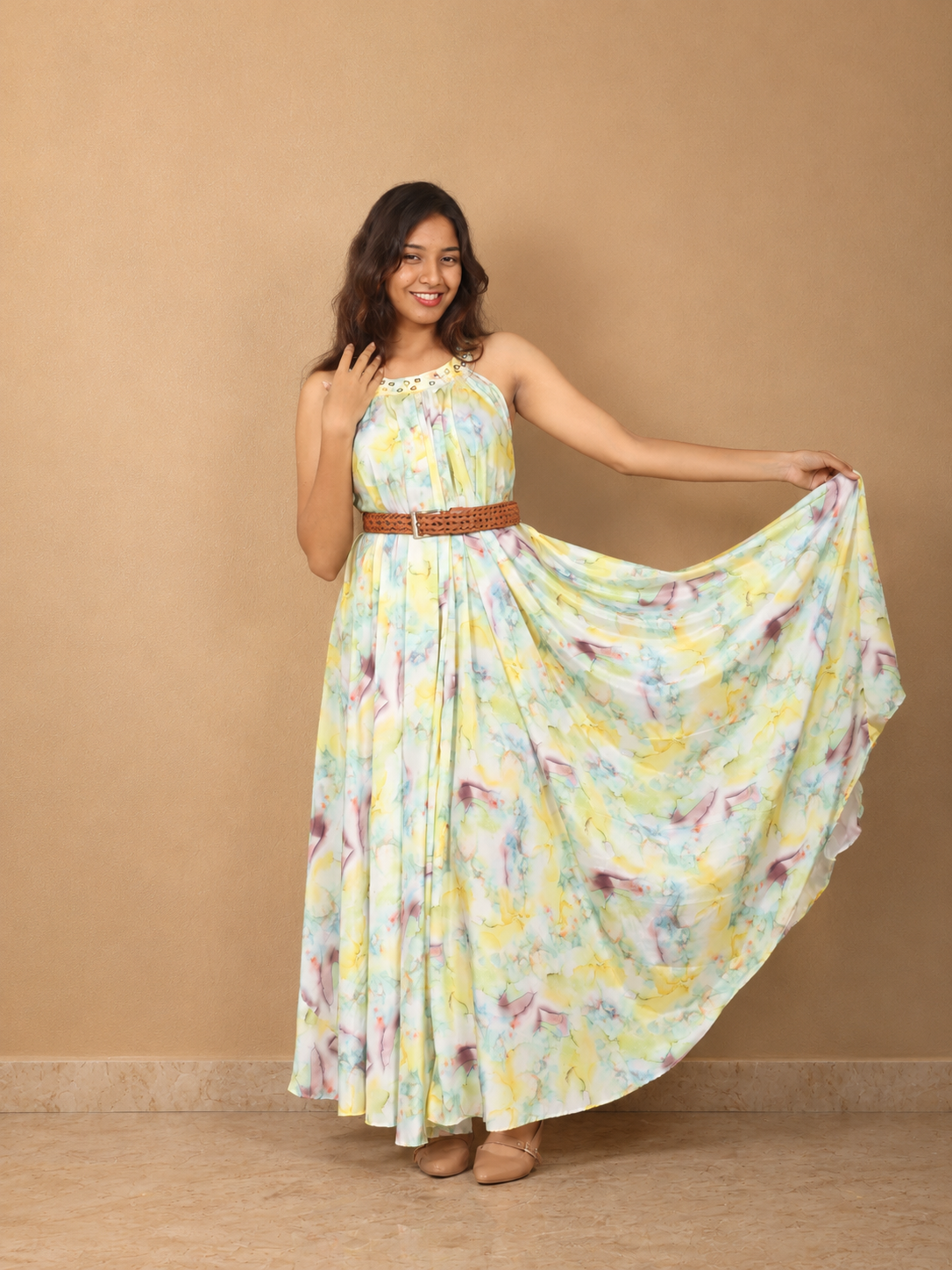 Halter Neck Maxi Dress