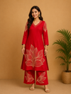 RED FLORAL PLAZZO SET