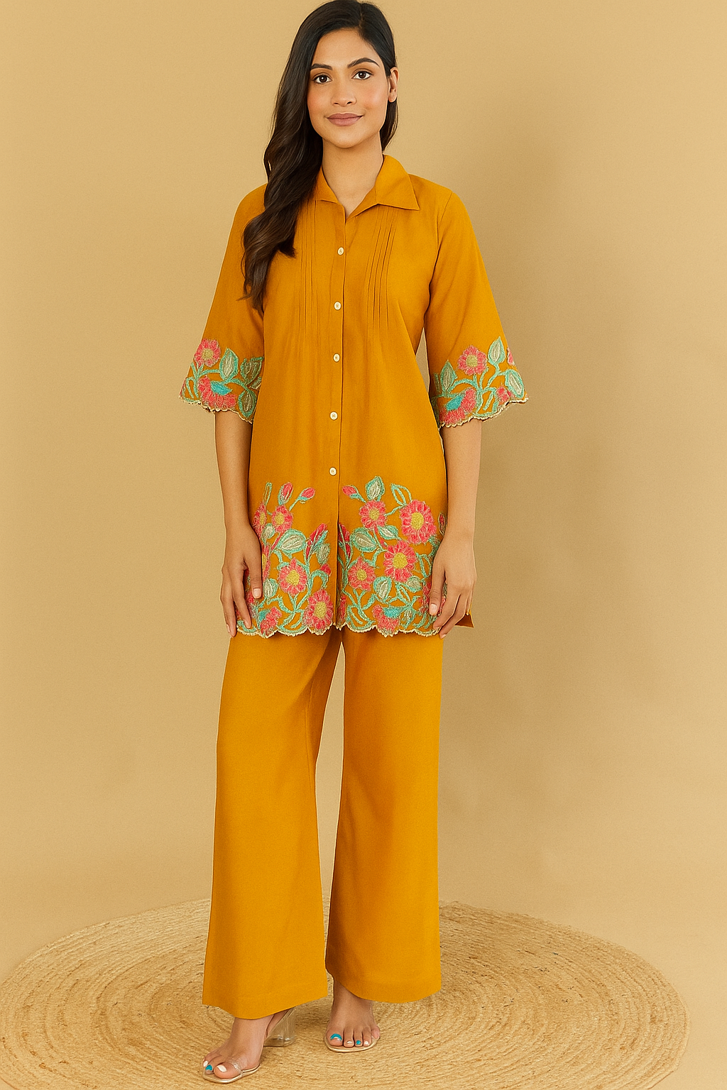 Embroidered Cord Set - AZZLIAS WARDROBE