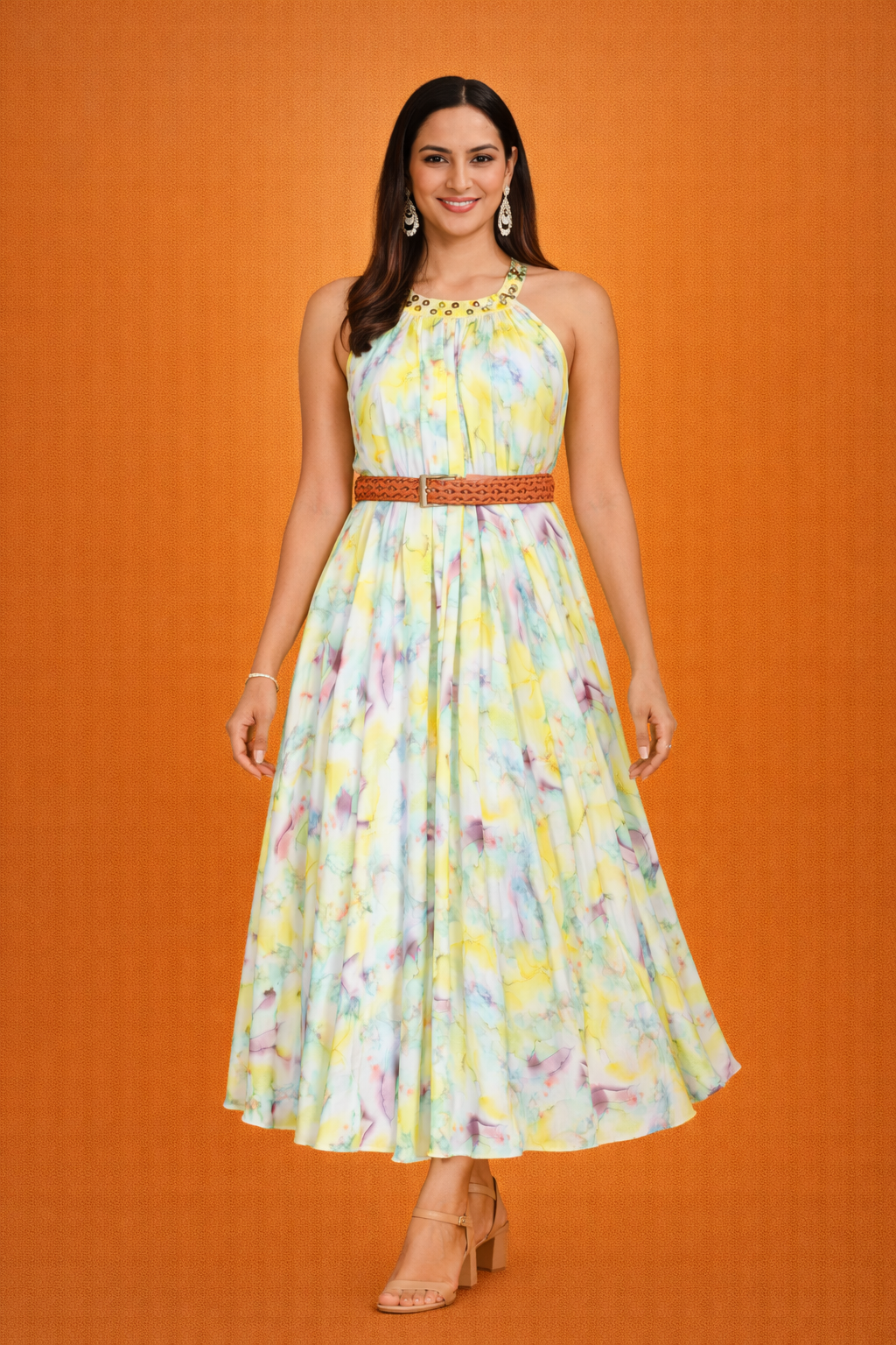 Halter Neck Maxi Dress - AZZLIAS WARDROBE