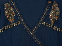 Midnight Blue Angarakha Anarkali Suit Set
