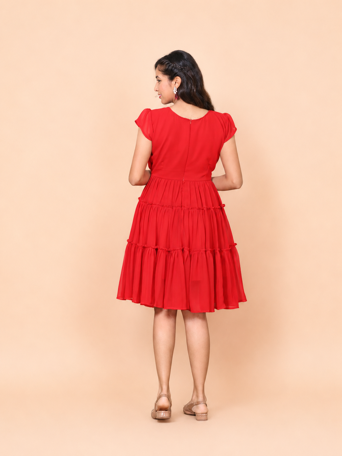 Red 3 Layered Dress