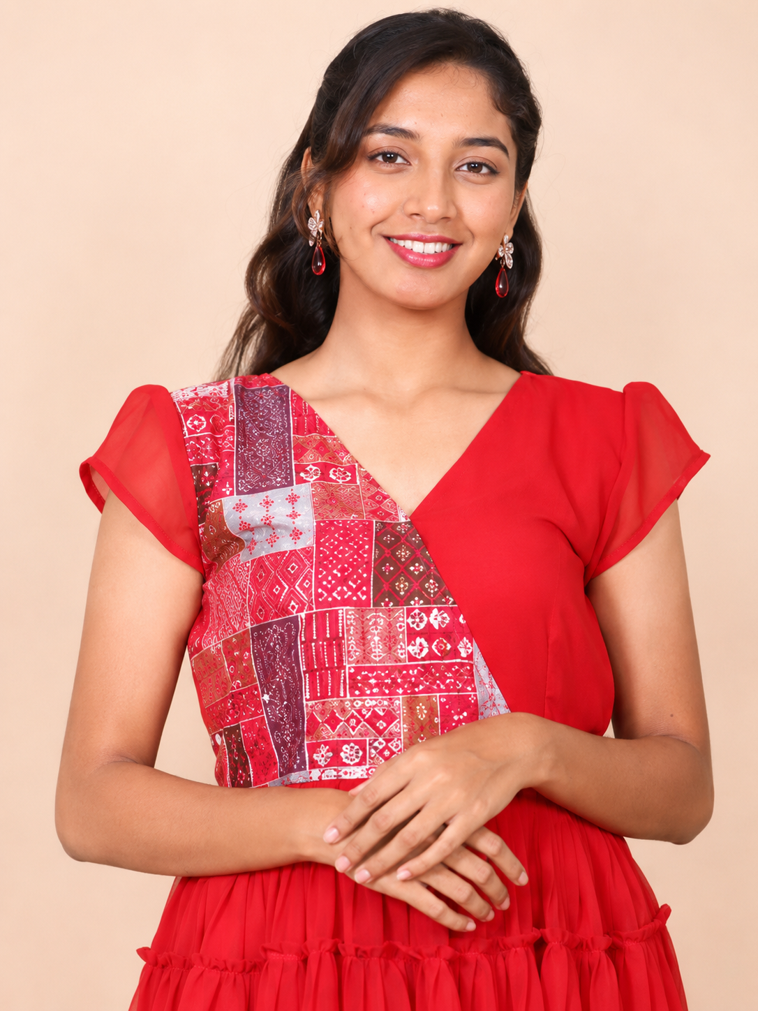 Red 3 Layered Dress