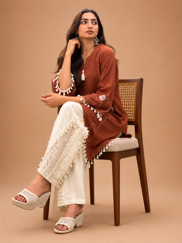 Mocha Muse Crochet Cord Set