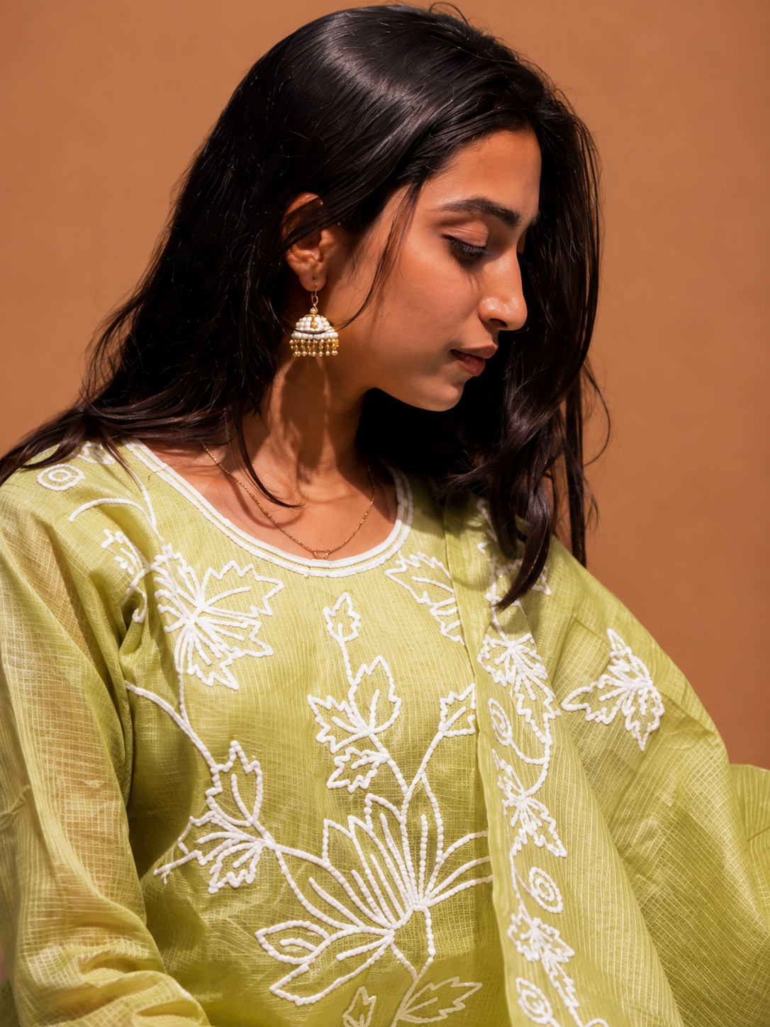 Pistachio Embroidered Suit Set