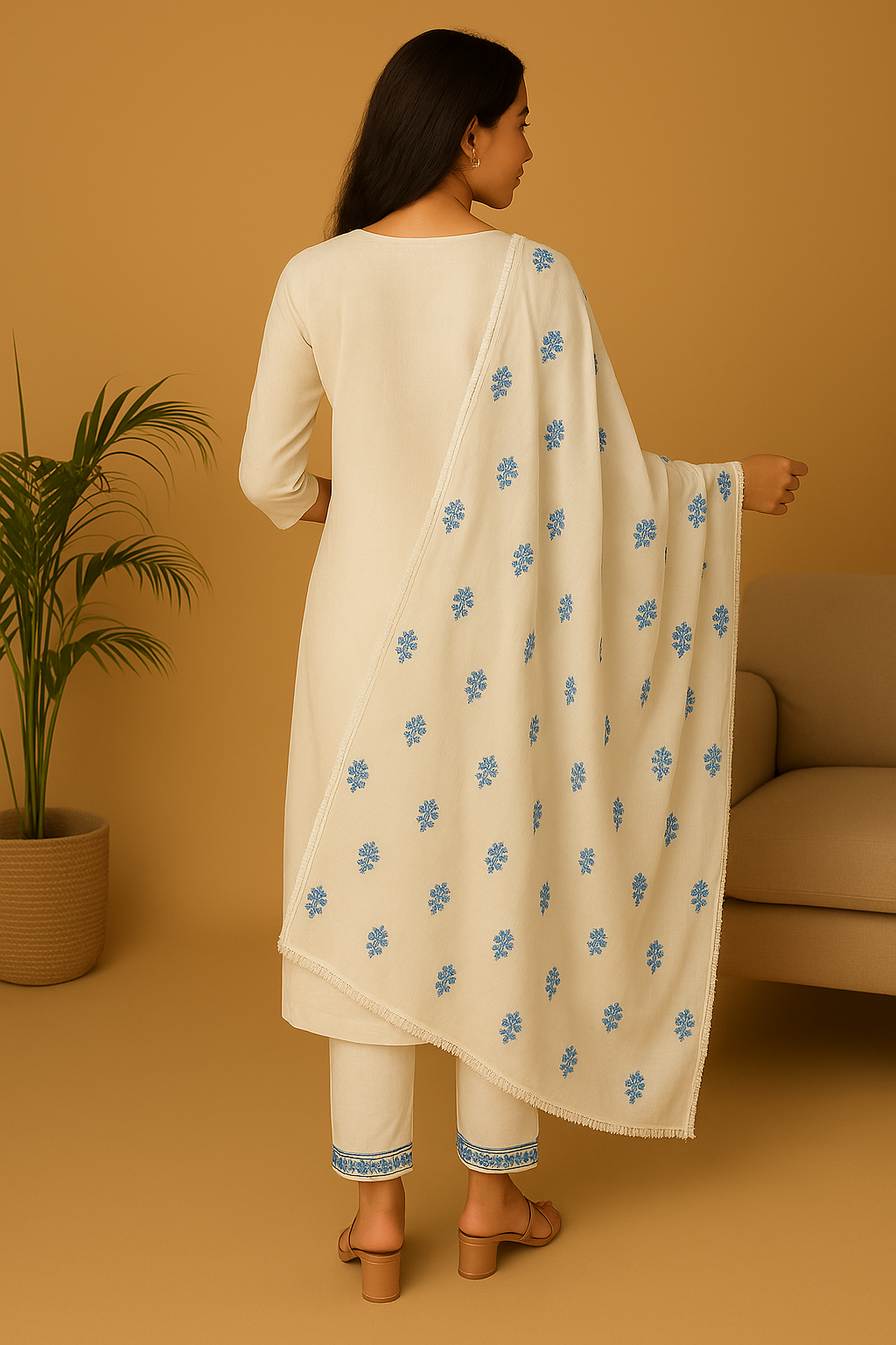 Embroidered Cotton Dress Set - AZZLIAS WARDROBE