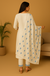 Embroidered Cotton Dress Set - AZZLIAS WARDROBE