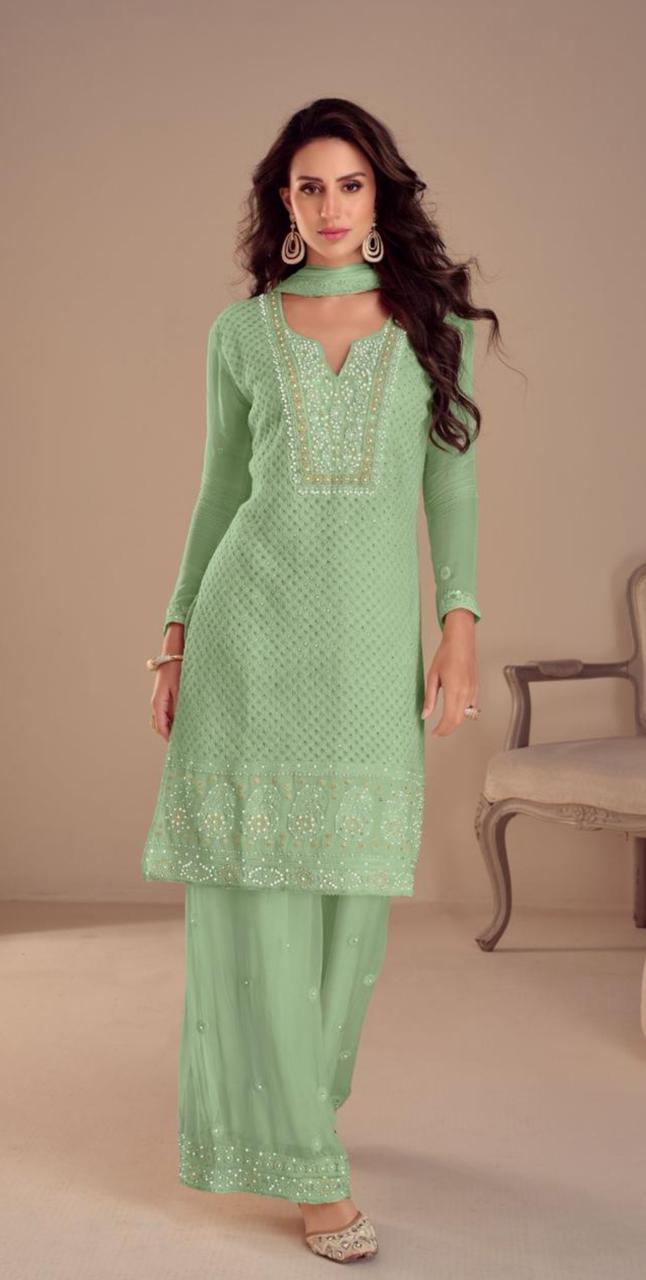 Teal Green Ethnic Set - AZZLIAS WARDROBE